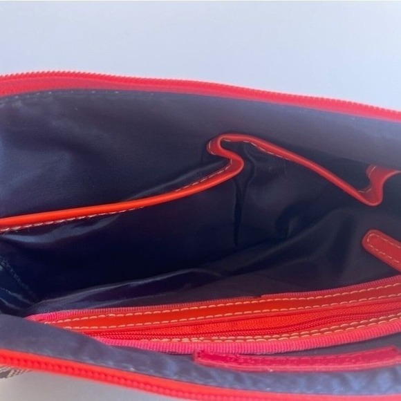 Tommy Hilfiger Orange Brown Jacquard Baguette Shoulder Bag Zip American Classic - Picture 7 of 8